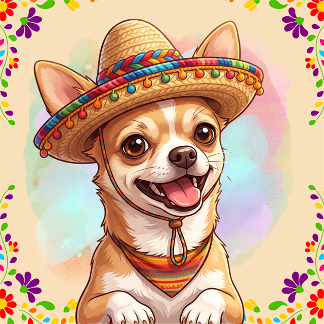 The Fido Amigo mascot, a Chihuahua in a sombrero